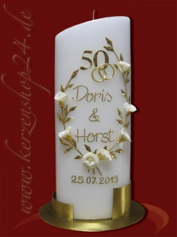 Hochzeitskerze Kerze Goldene Gold Hochzeit 16666 